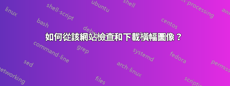 如何從該網站檢查和下載橫幅圖像？
