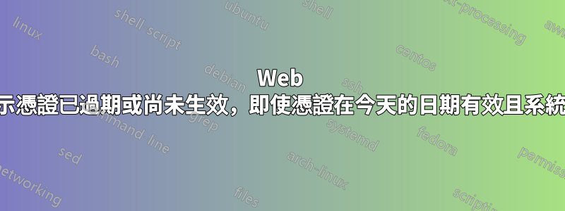 Web 瀏覽器顯示憑證已過期或尚未生效，即使憑證在今天的日期有效且系統時鐘準確