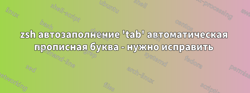 zsh автозаполнение 'tab' автоматическая прописная буква - нужно исправить