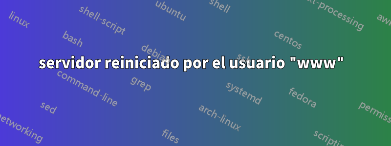 servidor reiniciado por el usuario "www"