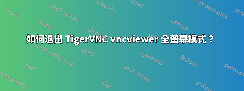 如何退出 TigerVNC vncviewer 全螢幕模式？