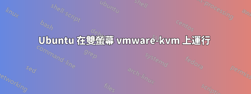 Ubuntu 在雙螢幕 vmware-kvm 上運行