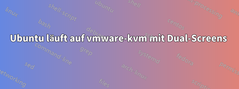 Ubuntu läuft auf vmware-kvm mit Dual-Screens