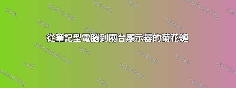 從筆記型電腦到兩台顯示器的菊花鏈