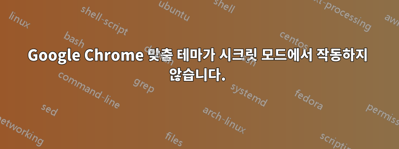 Google Chrome 맞춤 테마가 시크릿 모드에서 작동하지 않습니다.