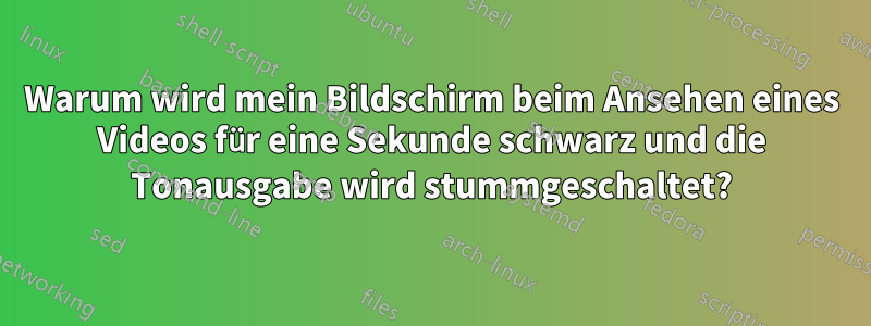 Warum wird mein Bildschirm beim Ansehen eines Videos für eine Sekunde schwarz und die Tonausgabe wird stummgeschaltet?