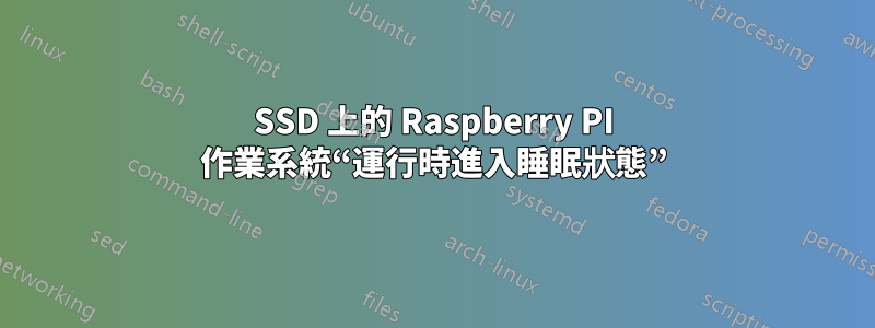 SSD 上的 Raspberry PI 作業系統“運行時進入睡眠狀態”