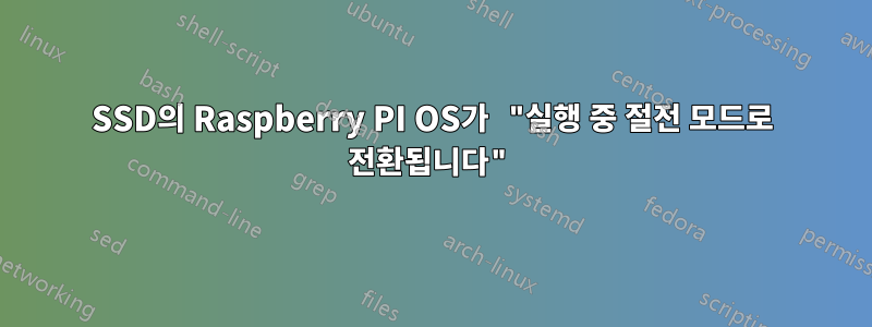SSD의 Raspberry PI OS가 "실행 중 절전 모드로 전환됩니다"