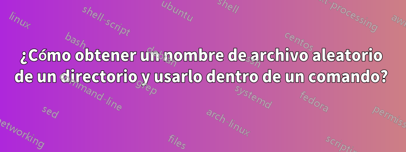 ¿Cómo obtener un nombre de archivo aleatorio de un directorio y usarlo dentro de un comando?