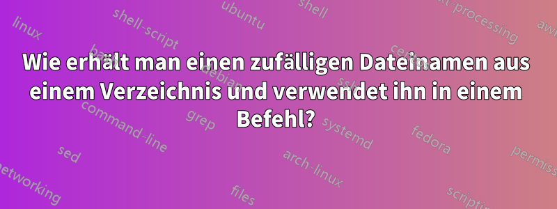 Wie erhält man einen zufälligen Dateinamen aus einem Verzeichnis und verwendet ihn in einem Befehl?