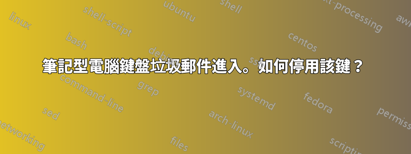 筆記型電腦鍵盤垃圾郵件進入。如何停用該鍵？