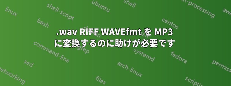 .wav RIFF WAVEfmt を MP3 に変換するのに助けが必要です
