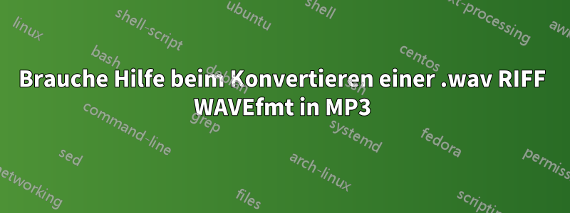 Brauche Hilfe beim Konvertieren einer .wav RIFF WAVEfmt in MP3