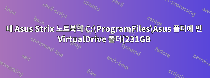 내 Asus Strix 노트북의 C:\ProgramFiles\Asus 폴더에 빈 VirtualDrive 폴더(231GB)가 있는 이유는 무엇입니까?