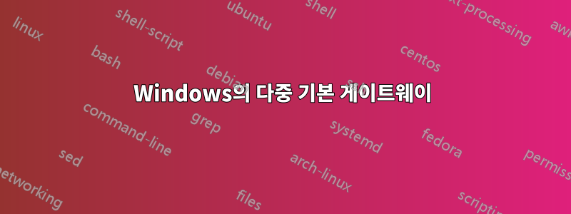 Windows의 다중 기본 게이트웨이