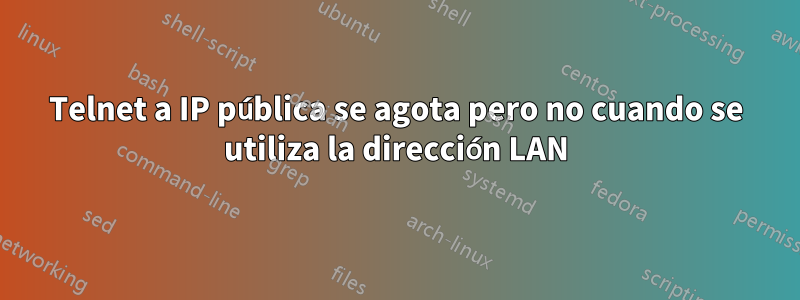 Telnet a IP pública se agota pero no cuando se utiliza la dirección LAN