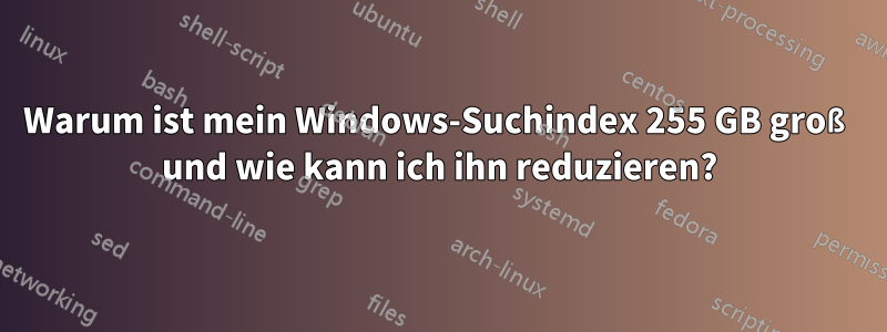 Warum ist mein Windows-Suchindex 255 GB groß und wie kann ich ihn reduzieren?