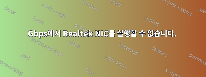 1Gbps에서 Realtek NIC를 실행할 수 없습니다.