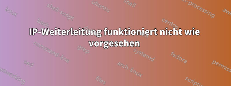 IP-Weiterleitung funktioniert nicht wie vorgesehen