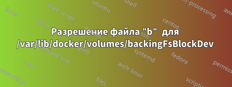 Разрешение файла "b" для /var/lib/docker/volumes/backingFsBlockDev