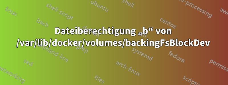Dateiberechtigung „b“ von /var/lib/docker/volumes/backingFsBlockDev