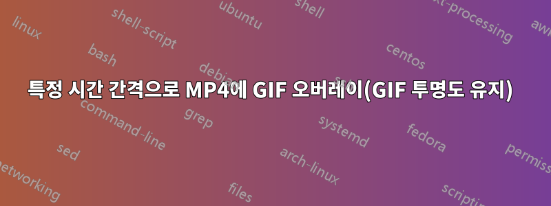 특정 시간 간격으로 MP4에 GIF 오버레이(GIF 투명도 유지) 