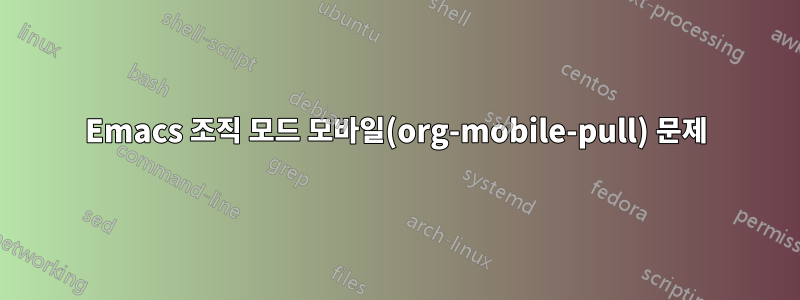 Emacs 조직 모드 모바일(org-mobile-pull) 문제