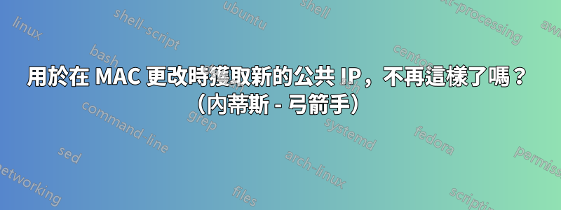 用於在 MAC 更改時獲取新的公共 IP，不再這樣了嗎？ （內蒂斯 - 弓箭手）