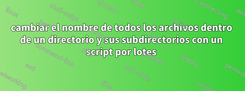 cambiar el nombre de todos los archivos dentro de un directorio y sus subdirectorios con un script por lotes