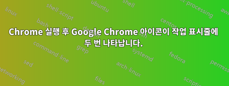 Chrome 실행 후 Google Chrome 아이콘이 작업 표시줄에 두 번 나타납니다.