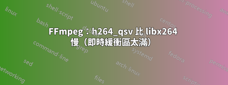 FFmpeg：h264_qsv 比 libx264 慢（即時緩衝區太滿）