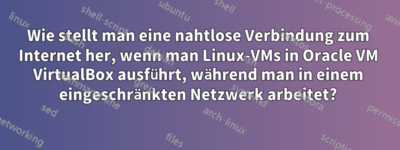 Wie stellt man eine nahtlose Verbindung zum Internet her, wenn man Linux-VMs in Oracle VM VirtualBox ausführt, während man in einem eingeschränkten Netzwerk arbeitet?