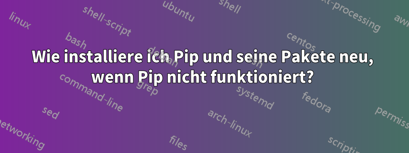 Wie installiere ich Pip und seine Pakete neu, wenn Pip nicht funktioniert?