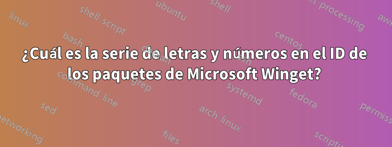 ¿Cuál es la serie de letras y números en el ID de los paquetes de Microsoft Winget?