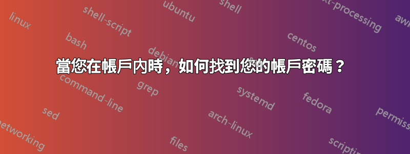 當您在帳戶內時，如何找到您的帳戶密碼？ 