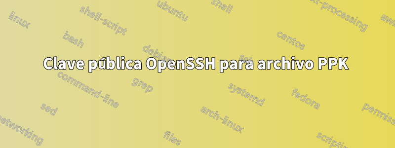 Clave pública OpenSSH para archivo PPK