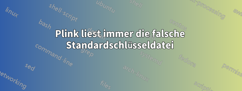 Plink liest immer die falsche Standardschlüsseldatei