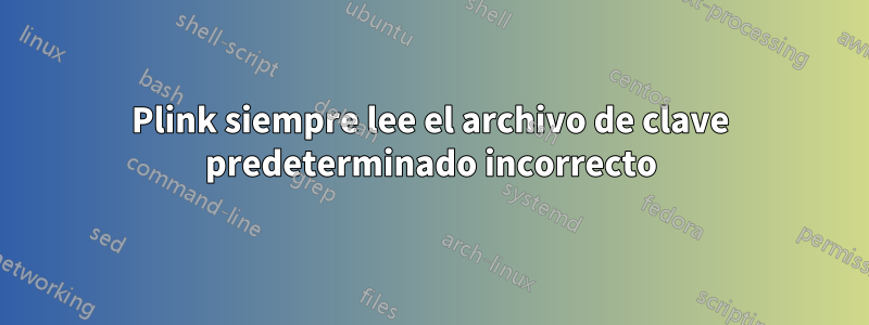 Plink siempre lee el archivo de clave predeterminado incorrecto