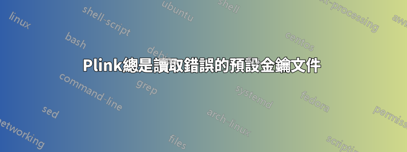 Plink總是讀取錯誤的預設金鑰文件