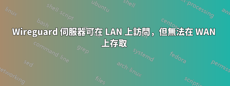 Wireguard 伺服器可在 LAN 上訪問，但無法在 WAN 上存取