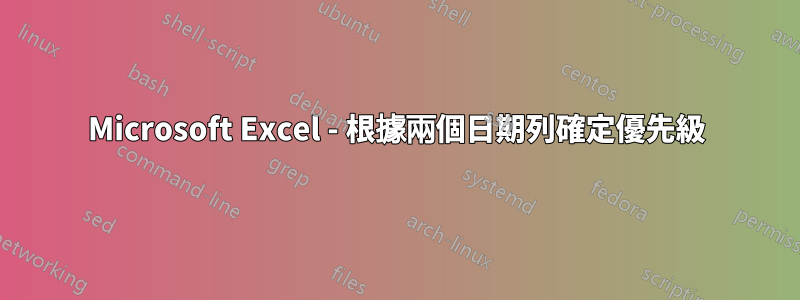 Microsoft Excel - 根據兩個日期列確定優先級