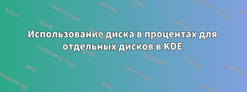 Использование диска в процентах для отдельных дисков в KDE