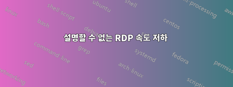 설명할 수 없는 RDP 속도 저하