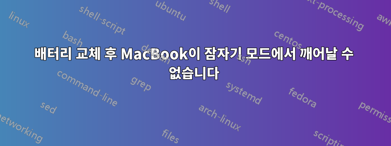 배터리 교체 후 MacBook이 잠자기 모드에서 깨어날 수 없습니다