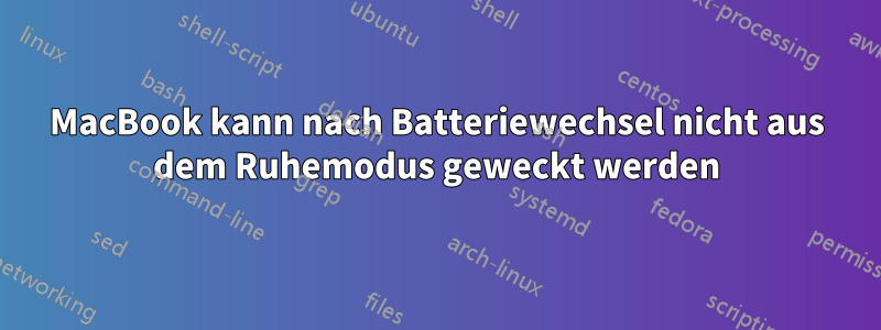 MacBook kann nach Batteriewechsel nicht aus dem Ruhemodus geweckt werden