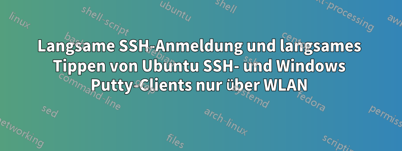 Langsame SSH-Anmeldung und langsames Tippen von Ubuntu SSH- und Windows Putty-Clients nur über WLAN