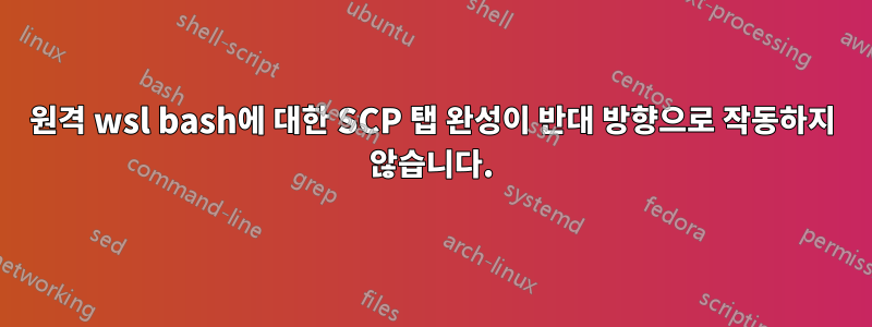 원격 wsl bash에 대한 SCP 탭 완성이 반대 방향으로 작동하지 않습니다.