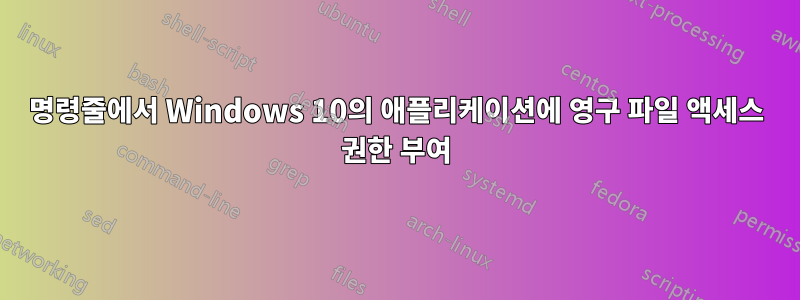 명령줄에서 Windows 10의 애플리케이션에 영구 파일 액세스 권한 부여