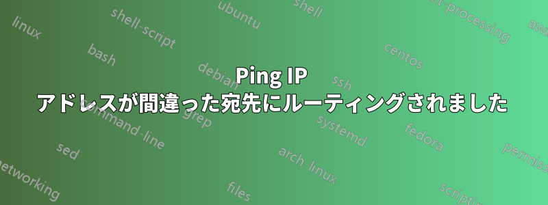 Ping IP アドレスが間違った宛先にルーティングされました