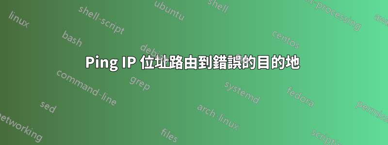 Ping IP 位址路由到錯誤的目的地